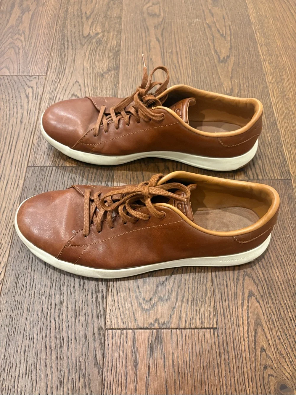 Cole Haan Grand Crosscourt Pro Tan Brown Leather Lace-Up Sneakers